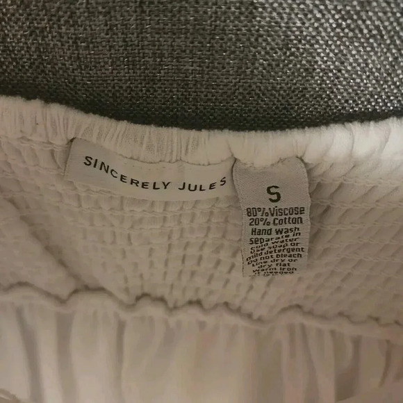 Sincerely Jules Crochet Top Long Dress White Spaghetti Strap Women's Size Small - Picture 4 of 8